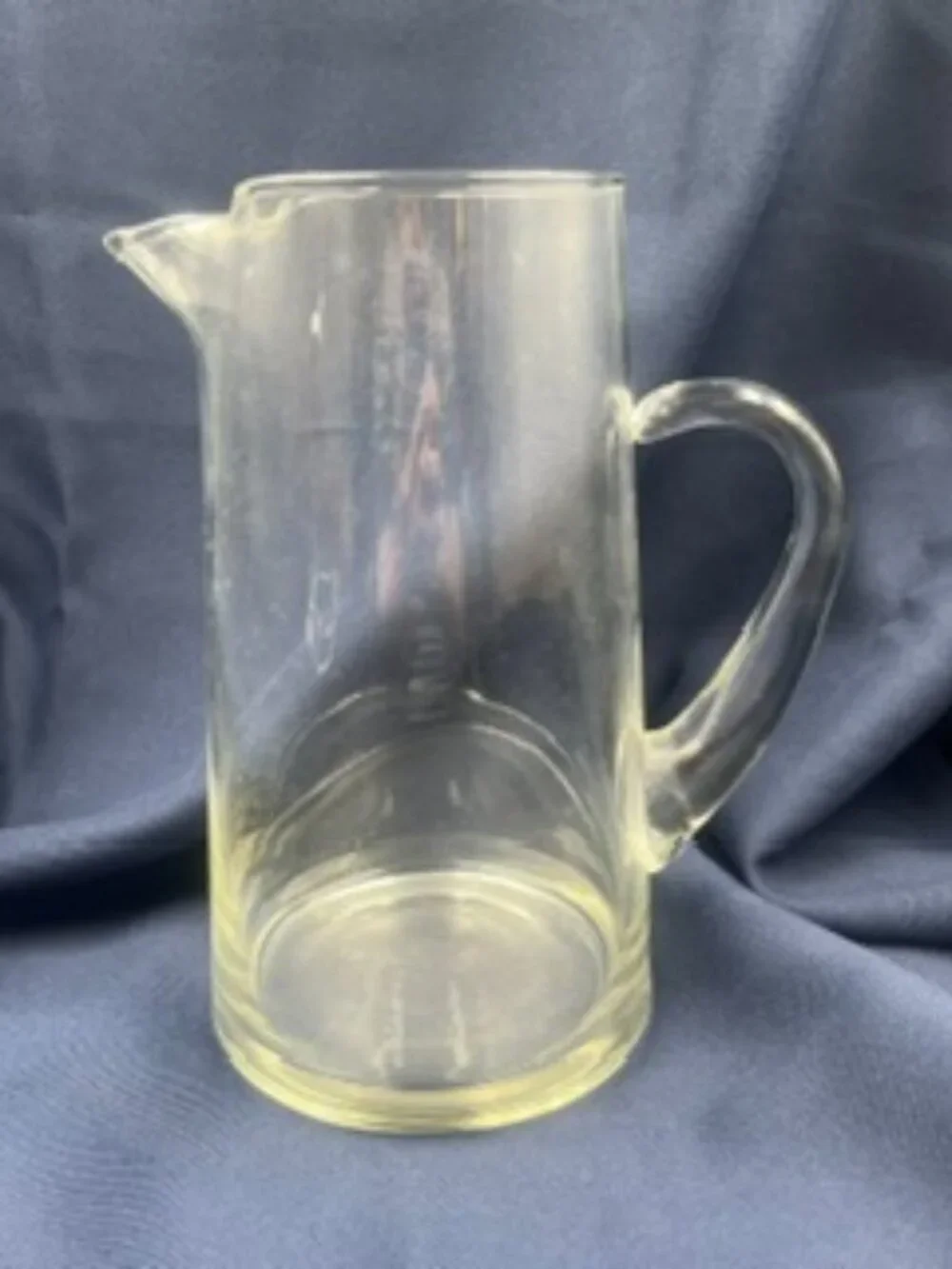 Vintage Hand-Blown Clear Glass Pitcher 1 Quart Mid-Century Martini pitcher